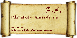 Páskuly Almiréna névjegykártya